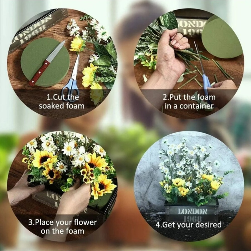Floral Foam Oasis - Green Floral Foam, 10PCS Round Floral