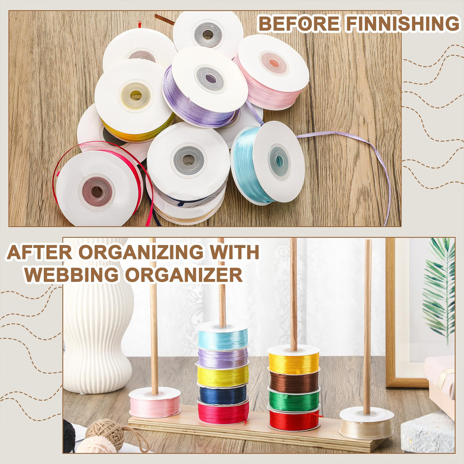 Wooden Ribbon Rack Storage Org - Florist Supply Ribbon recension och pris