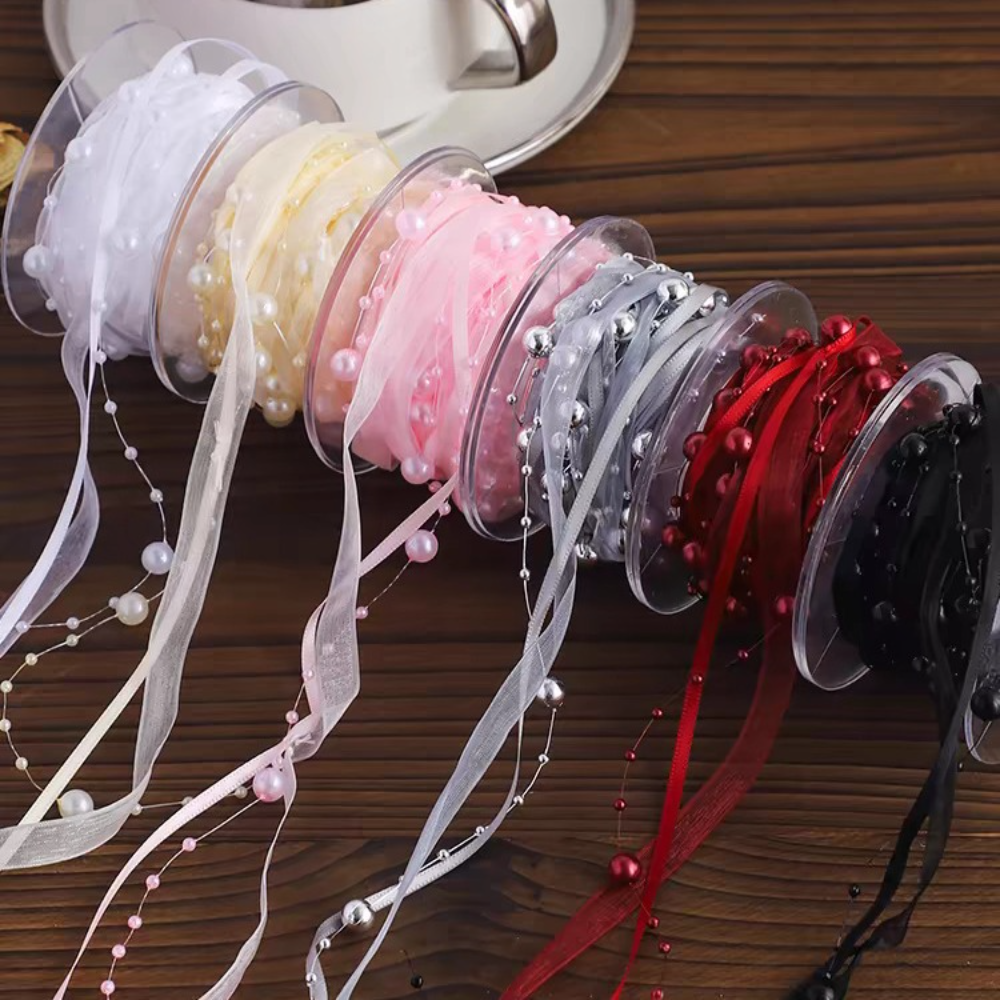 5Yards/Roll Bead Pearl Ribbon  - Florist Supply Ribbon recension och pris