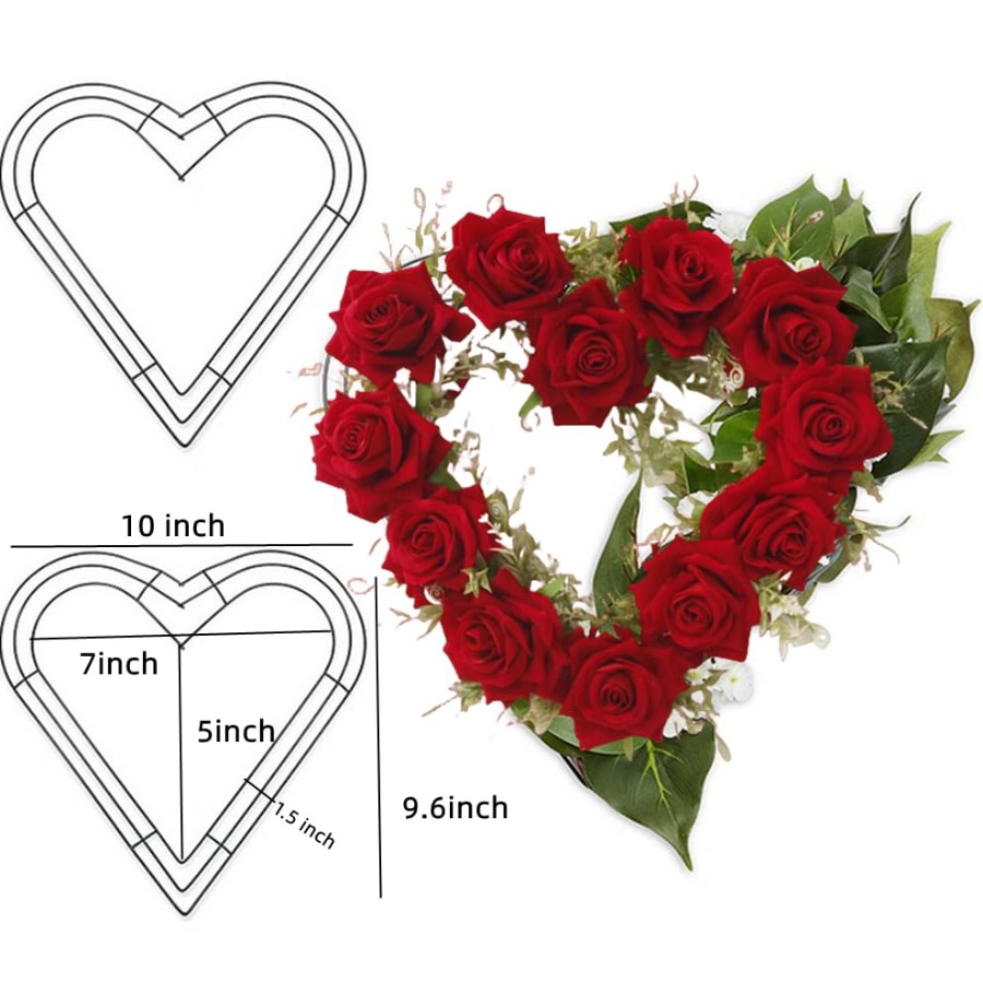 3pcs Heart Metal Wire Wreath F - Wreath Form Wire recension och pris