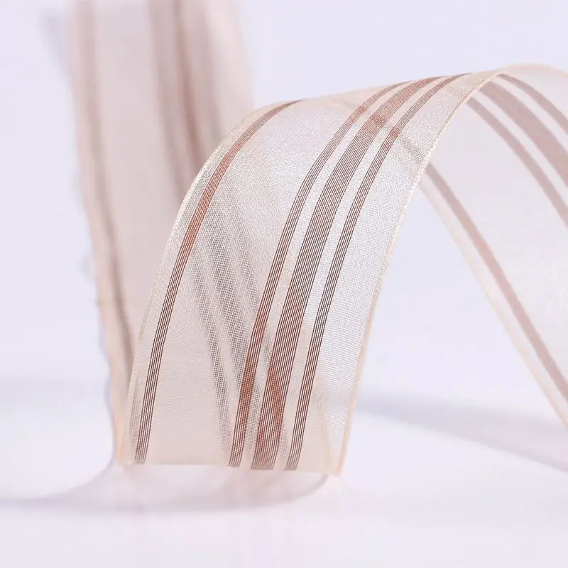 Striped Organza Ribbon Transpa - Florist Supply Ribbon recension och pris