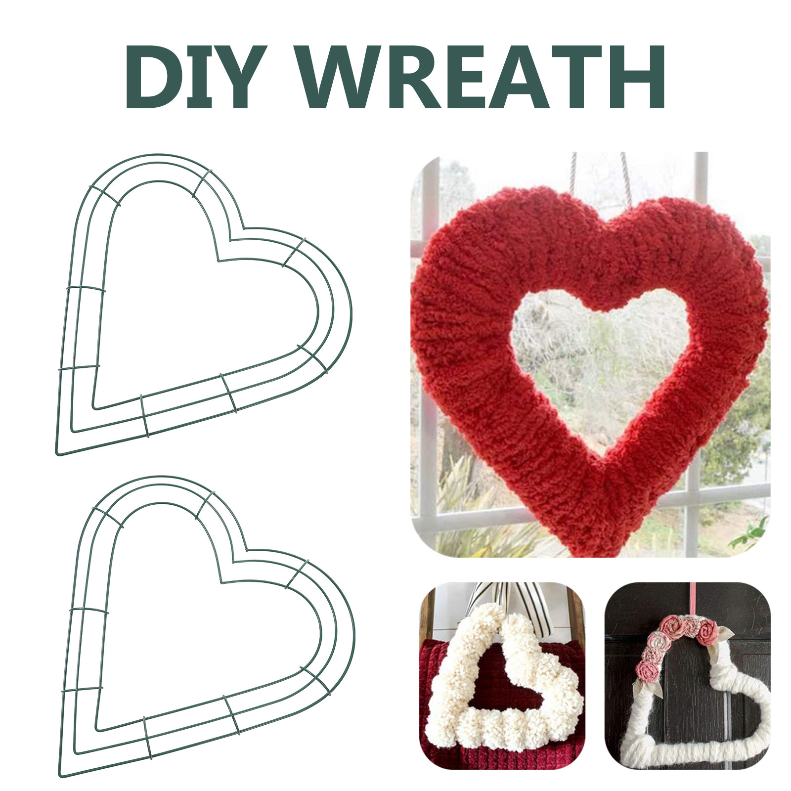 3Pcs Metal Heart Wreath Frames - Wreath Form Wire recension och pris