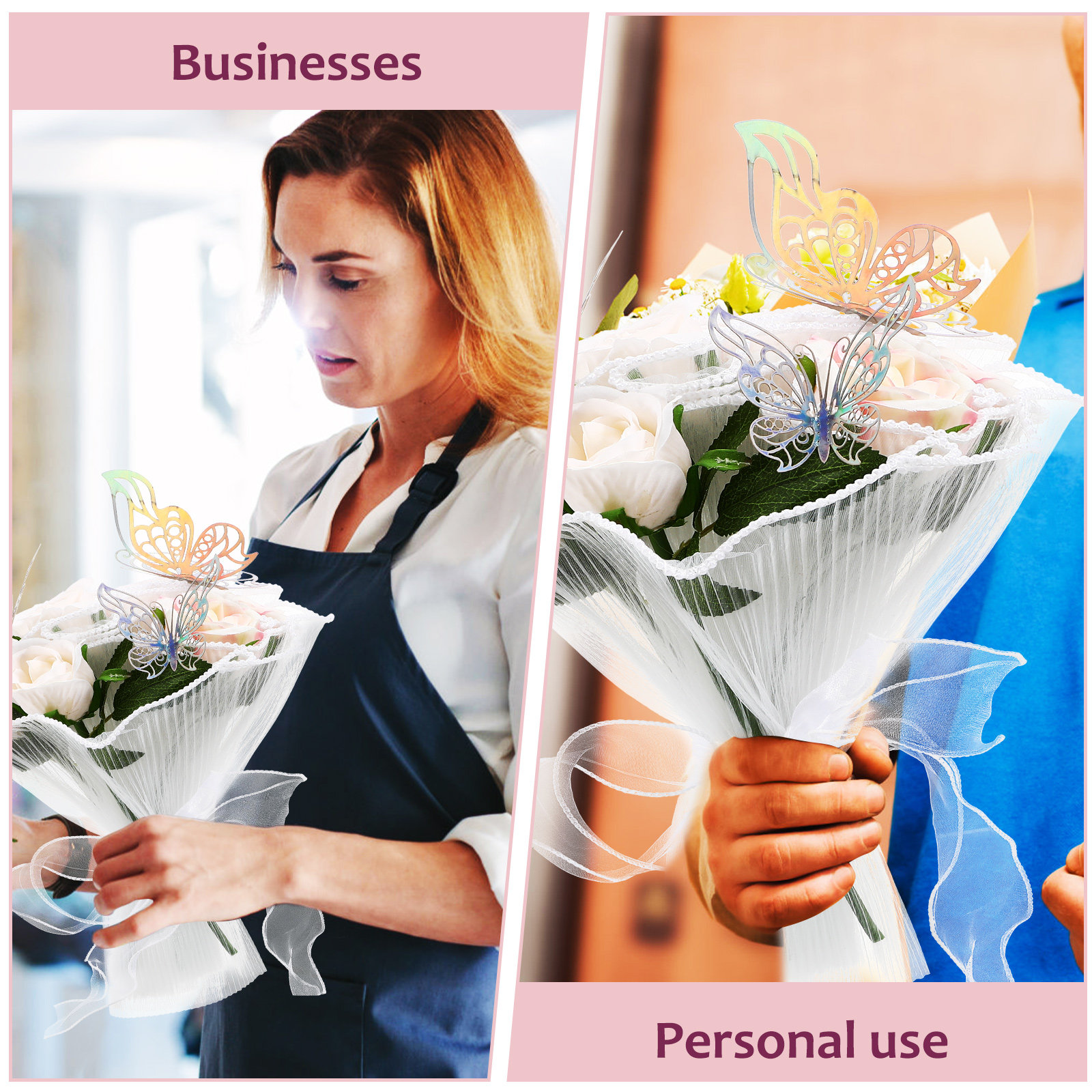 1Set Fresh Flower Bouquet Wrap - Florist Supply Ribbon recension och pris
